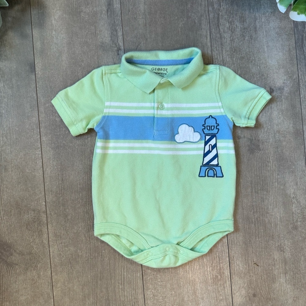 Vintage Baby Boy Lighthouse Romper One Piece Size 3-6 Months - Picture 10 of 11